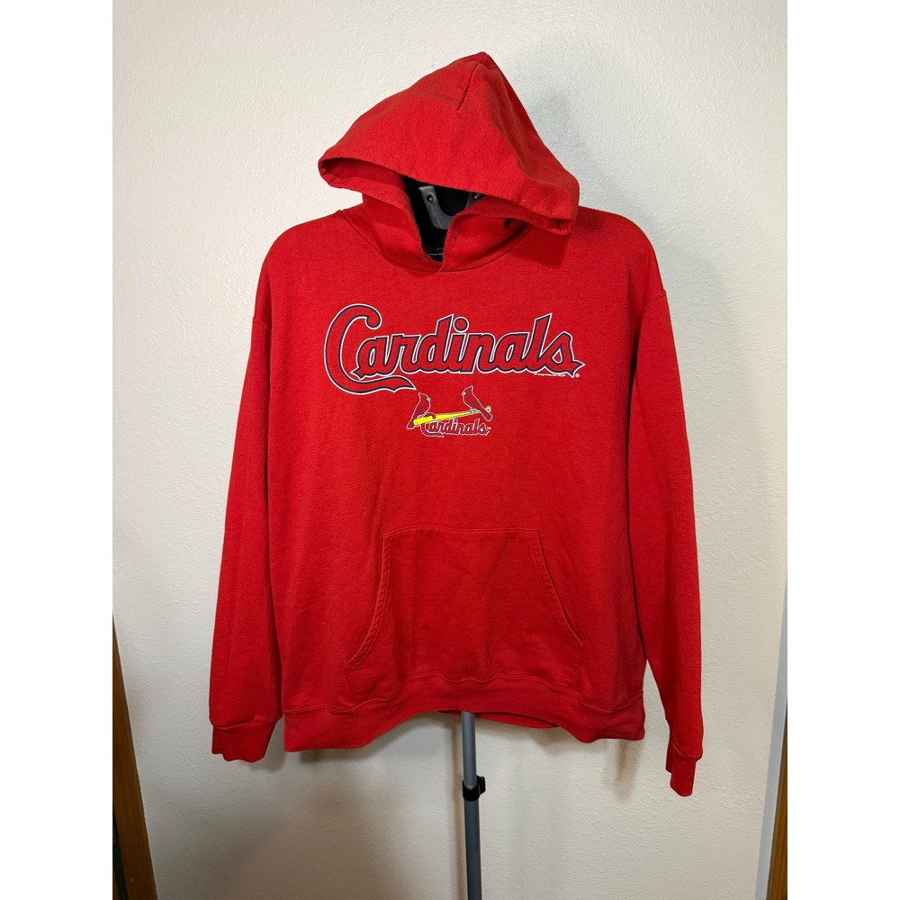 MLB St Louis Cardinals Hoodie Mens XL Red Sweatshirt Genuine Merchandise